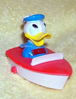 Vintage Kohner Donald Duck Tricky Rider Boat Toy Pull String Action