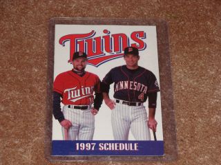 1997 Minnesota Twins Schedule RED Jersey Paul Molitor Chuck Knoblauch