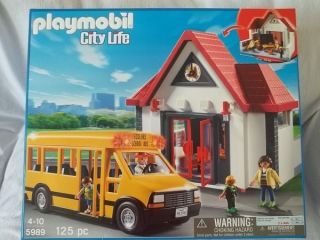 Playmobil City Life 5989 School Bus School House Construction 125 PC