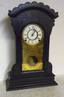Fantastic F Kroeber Jamestown Ebony 8 D Parlor Clock