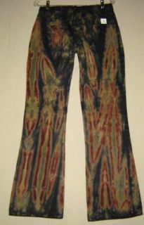 Krush USA Jeans Black Tie Dye Retro Hippie Flare Denim Jeans Unisex 30