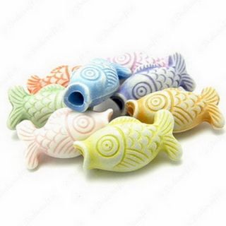 10mm Plastic Koi Fish Loose Spacer Jewelry Making Beads