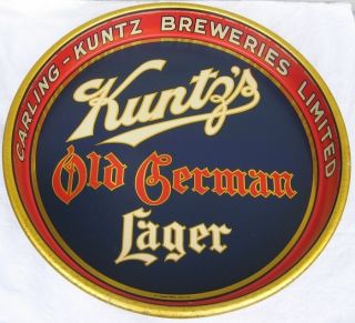 Vintage Kuntz Kuntzs Old German Lager Beer Tray Waterloo Ontario