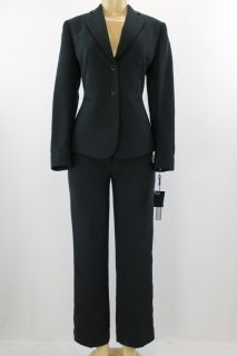 Tahari Women Suit Set Kristi Pant Jacket Set Dark Navy Blue Size 4P