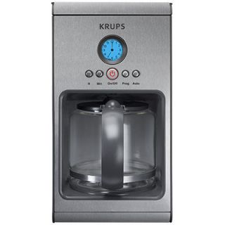 Krups KM1000 10 Cup Stainless Steel Graphite Finish Coffeemaker New