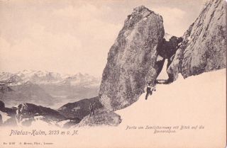 Excellent UNC Postcard of Lucerne Pilatus Mountain Kulm