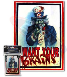 100 Max Protection I Want Your Brains MTG Standard Card Sleeves Deck