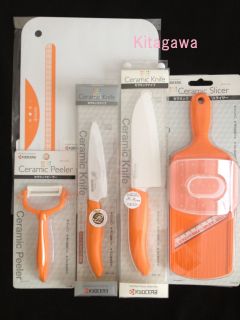 Kyocera Ceramic Knife Set 5 Points Orange Kitchen Series “New
