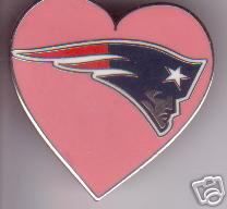 New England Patriots Pink Heart I Love Patriots Pin