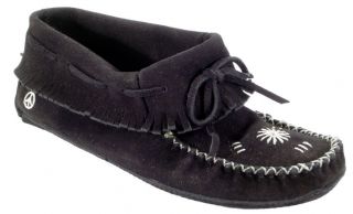 Old Friend Peace Mocs Kristina Moccasins Suede Uppers Black PM447430