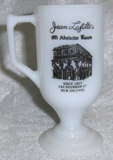 White Glass Souvenir Mug Jean Lafitte’s New Orleans