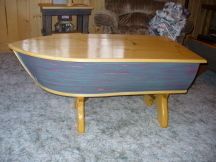 Handcrafted Solid Pine Boat Shaped Table