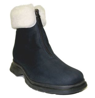 La Canadienne Tess Womens Blue Nubuck Warm Winter Front Zip Boot