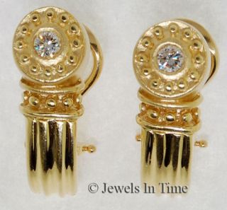 Earrings Ladies 18K Yellow Gold Diamond