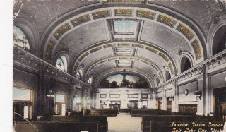 Interior Union Station Salt Lake City UT Old Postcard