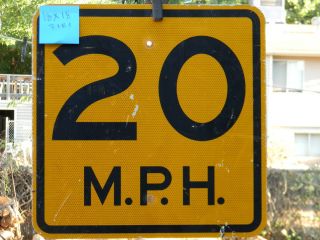 Authentic Retired 20 MPH SPEED LIMIT SIGN 18 x 18 Aluminum Reflective