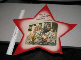bicycle 1940s Christmas store display sign Arthur Lake Penny Singleton