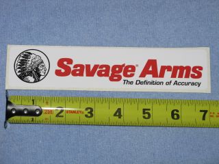 RARE Savage Arms Vinyl Logo Decal Sticker Chief Head 7 x 1 5 Rifle