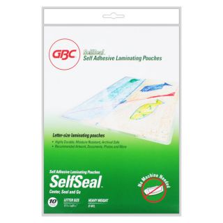GBC Self Seal Laminating Pouches 8 Mil Letter Size 10 Pack 3747304