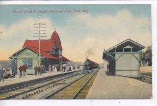 Mountain Lake Park Maryland 1913 B O Railroad Depot Train Station