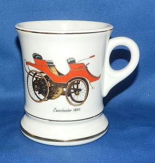  Lefton Porcelain Mustache Cup 1895 Lanchester Car Fathers Day Gift