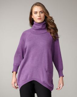 New $258 Eileen Fisher Merino Wool Oval Turtleneck African Violet 3X
