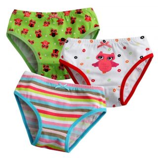 Girl 3 Pack of Underwear Briefs Pantie Set  Lalla Owl Set 