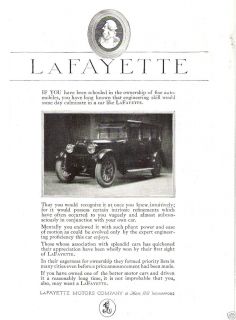 1920 LaFayette Motor Car Company Mars Hill Indianapolis IN Vintage