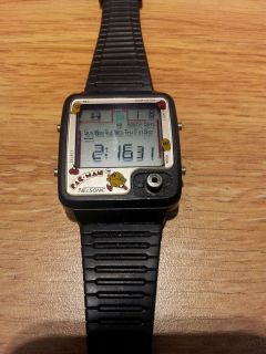 Pac Man Nelsonic Digital LCD Game Watch 1980s RARE Mint $250