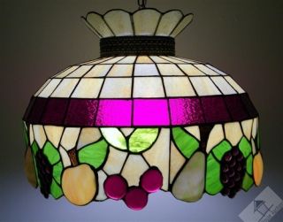 Slumped Fruits Slag Stained Glass Ceiling Fixture Lamp Shade