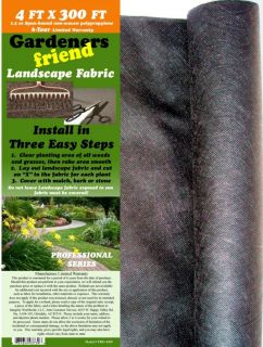 New 4 x 300 Landscape Fabric Weed Barrier Control 1 200 Sq ft Free