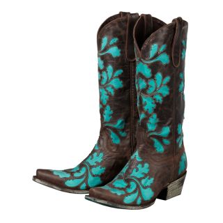 Lane Western Boots Womens Cowboy Damask Distressed Chocolate 53 A