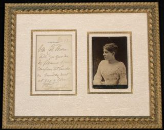 LILLIE LANGTRY   HANDWRITTEN LETTER & 1890s CABINET CDV PHOTO Archival