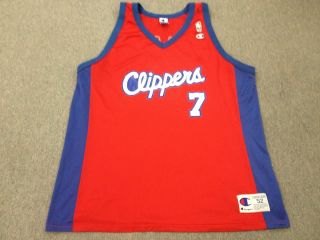 Vintage Lamar Odom Los Angeles Clippers Champion NBA Jersey Mens 52