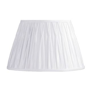New 16 in Wide Pinch Pleat Lamp Shade White Faux Silk Fabric Laura