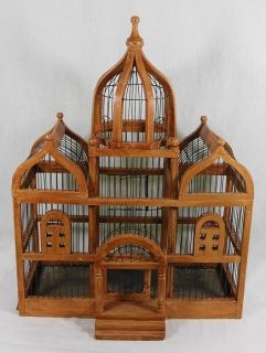 Large Victorian Style Wood Bird Cage Spindle Details