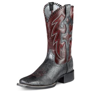 Ariat Womens Whip Lash Leather Cowboy Western Boots Punchy Black