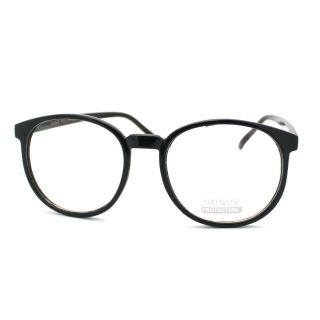  Geeky Nerd Thin Plastic Frame Large Round Clear Lens Eye Glasses New