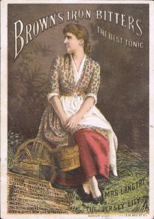 Medicine Actress Lily Langtry The Jersey Lily Trade Card