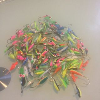 Largest Lot of Ice Jigs Ive Ever Sold All Hand Painted Some Glow