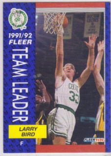 Larry Bird 1991 2 Fleer Team Leader Card 373
