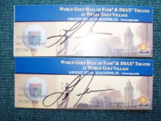 World Golf Hall of Fame Member Larry Nelson Signed HOF Tickets