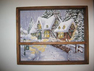 Wall Mounted Winter Scene Large Shadow Box Made in USA
