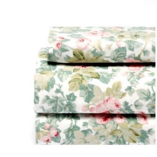 Laura Ashley Cottage Rose Flannel Sheet Set