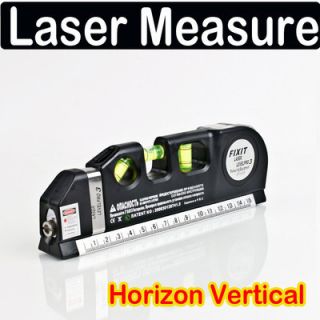 Laser Level Horizon Vertical Measure Tape 8ft Aligner
