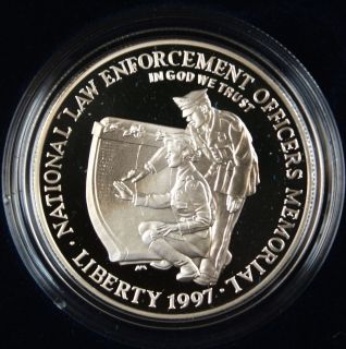 1997 National Law Enforcement Officers Commemorative Proof Coin In Box