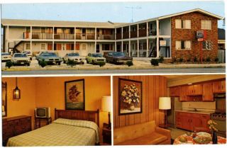 Views of The Sandy Shores Motel Lavallette NJ Old Postcard 1965