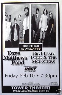 Dave Matthews Band Big Head Todd 95 Philly Tour Poster