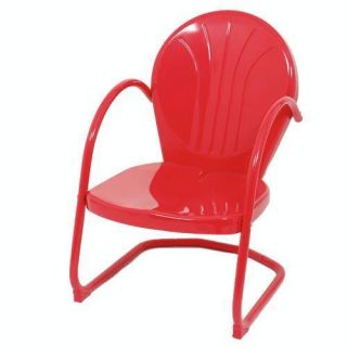 Red Metal Retro Tulip Lawn Chair New