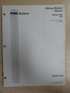 FMC Bolens Lawn Garden Equipment Tractor Riding Mower s 828 829 Parts